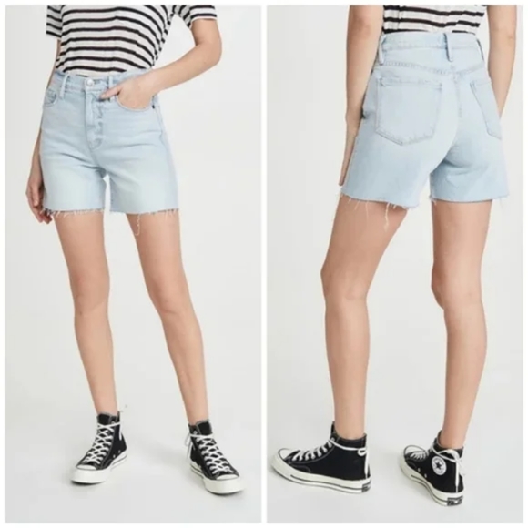 FRAME Denim Jeans Le Tour Altadena Cutoff Shorts Long High Rise Bermuda - Picture 1 of 10